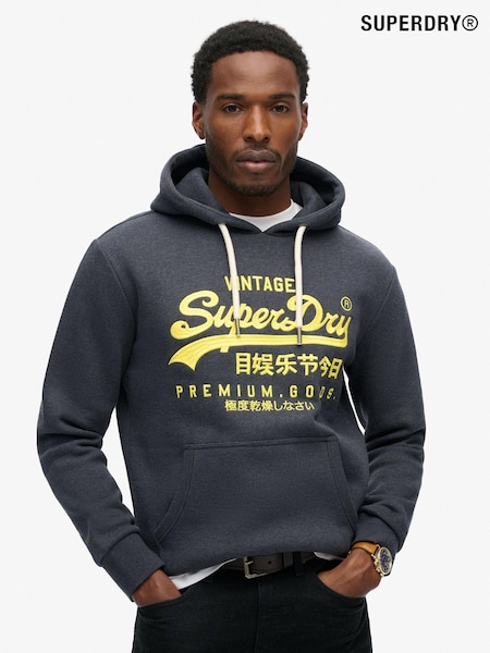 Superdry Eclipse Navy Marl Neon Vintage Logo Graphic Hoodie (797676) | R$ 590