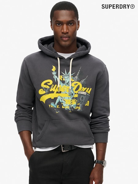 Superdry Athletic Grey Marl New York VL Graphic Hoodie (797723) | R$ 590