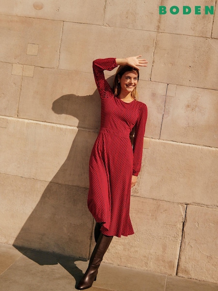 Boden Red Camille Jersey Midi Dress (797731) | €46