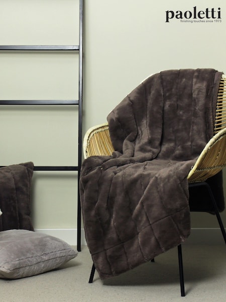 Riva Home Taupe Empress Faux Fur Throw (797811) | €69
