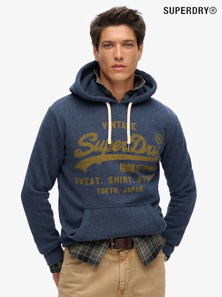 Vintage Navy Marl - Superdry Classic VL Graphic Hoodie (797829) | R$ 590