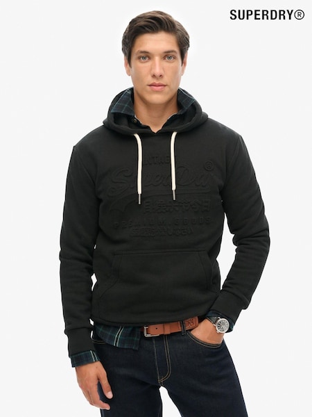 Superdry Jet Black Embossed Vintage Logo Hoodie (797841) | R$ 590