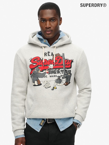 Superdry Glacier Grey Marl New York VL Graphic Hoodie (797842) | R$ 590