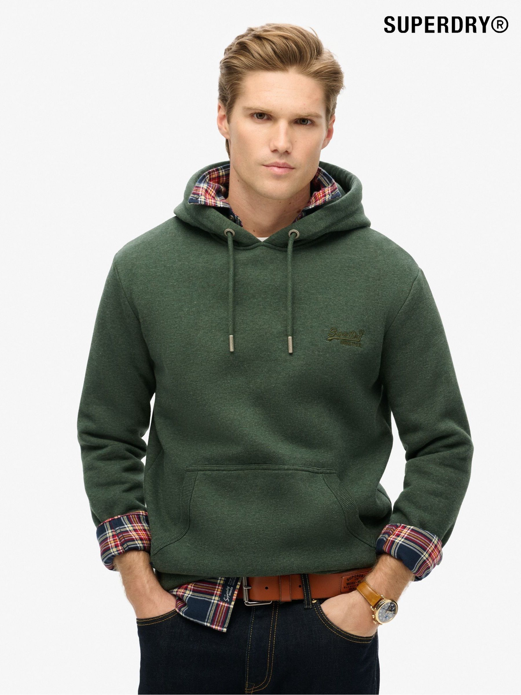 Superdry green hoodie clearance