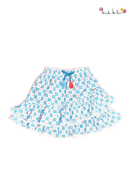 Nicole Miller Blue 100% Cotton Printed Skirt (798199) | 22 € - 24 €