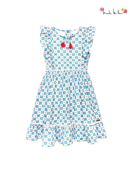 Nicole Miller Blue Printed 100% Cotton Derss (798349) | AED145 - AED154