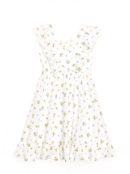 Nicole Miller Jacquard Tulle White 100% Cotton Dress (798403) | €38 - €40