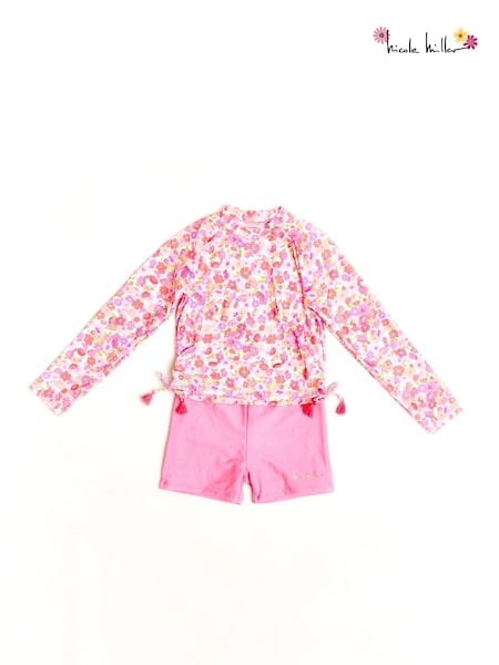 Nicole Miller Pink Rash Guard And Shorts Set (798446) | AED74 - AED79