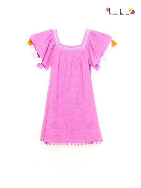Nicole Miller Purple 100% Cotton Seersucker Dress (798534) | 133 QAR - 141 QAR