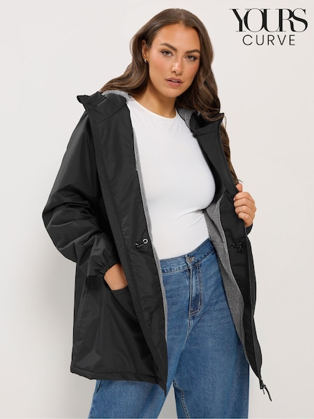 Black - Yours Curve Short Waterproof Coat