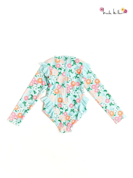 Nicole Miller Green Floral Long Sleeves Rash Guard (798687) | 25 € - 27 €