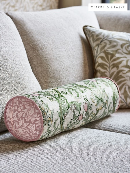Clarke & Clarke Blush Pink William Morris Golden Lily Bolster Cushion (798696) | €34