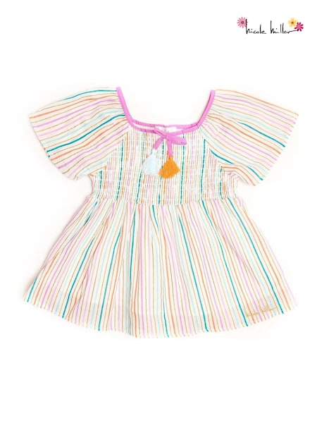 Nicole Miller Striped 100% Cotton White Blouse (798710) | 96 LEI - 107 LEI