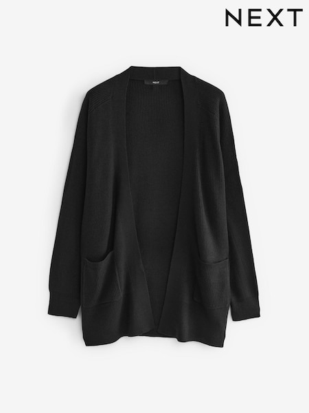 Black Soft Touch Cosy Knit Longline Cardigan (799036) | kr408