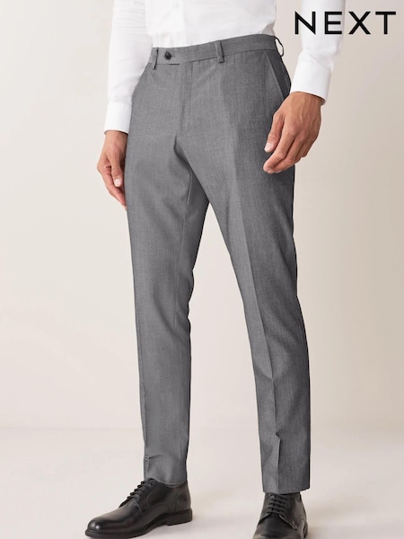 Light Grey Slim Fit Suit Trousers (799172) | AED76