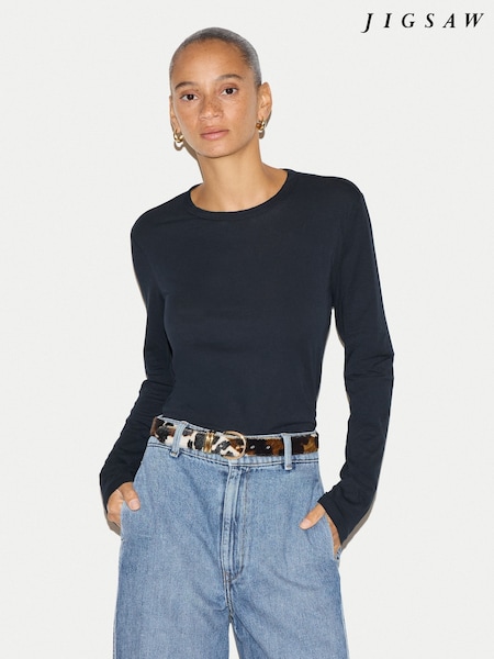 Asul - Jigsaw Cotton Crew Neck Long Sleeve T-shirt