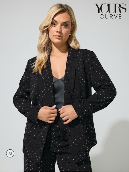 Black - Yours Curve London Studded Blazer