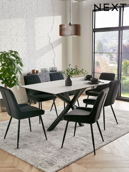 White Marble Effect Astoria Ceramic Dining Table (799683) | €900