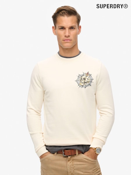 Superdry Cream 100% Cotton Tattoo Graphic Sweatshirt (799809) | €87
