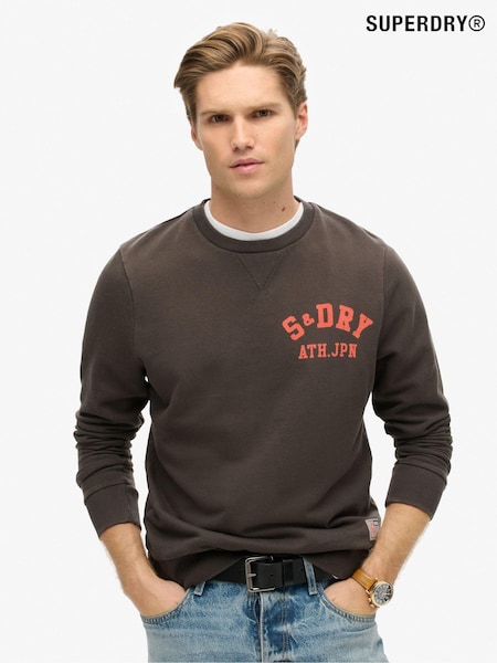 Superdry Bison Black 100% Cotton Athletic Printed Sweatshirt (799959) | R$ 545