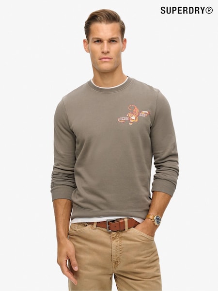 Superdry Charcoal 100% Cotton Tattoo Graphic Sweatshirt (800262) | R$ 590