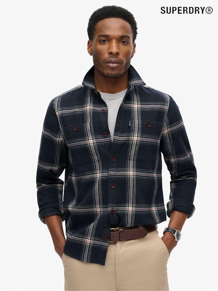 Boseman Carouri bleumarin - Cămașă Superdry Vintage Carouri din bumbac 100%. (800941) | 303 LEI