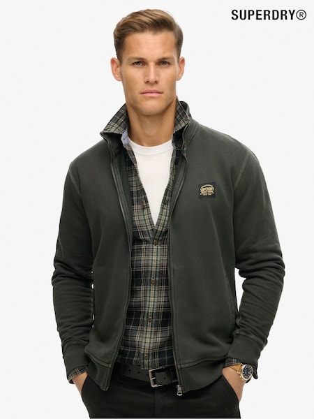 Negro lavado - Superdry Contrast Stitch Track 100% Cotton Jacket (801010) | 80 €