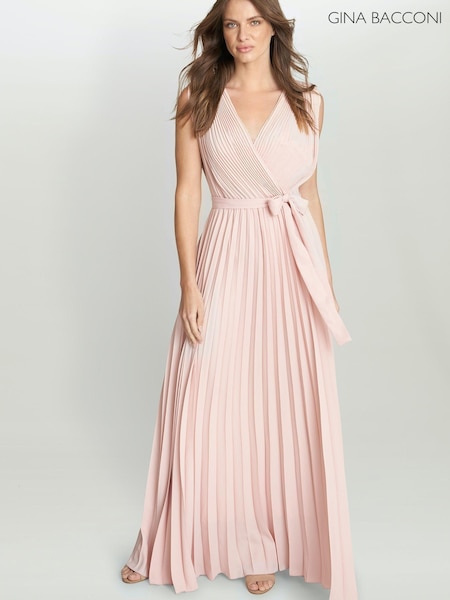 Gina Bacconi Pink Chelsey Maxi Dress With Pleat Skirt (801169) | €72