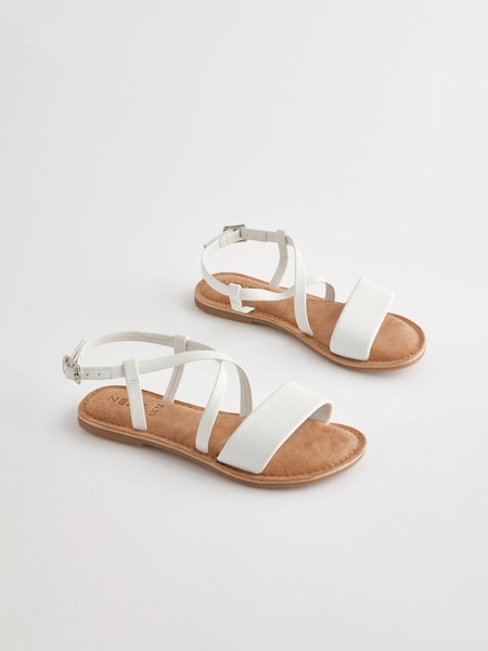 White Leather Sandals (801178) | 37 QAR - 54 QAR