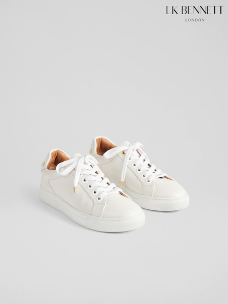 LK Bennett White Signature Leather Trainers (801181) | €253