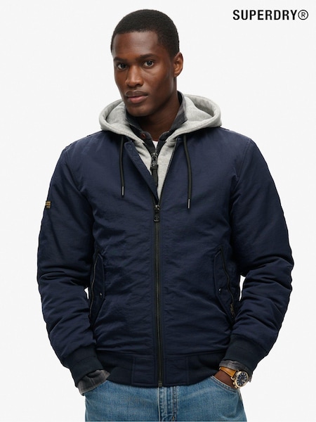 Superdry Eclipse Navy Military Hooded Jacket (801284) | €152