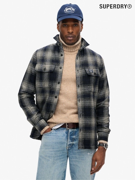 Superdry Over Ombre Navy Wool Miller Overshirt (801499) | €114
