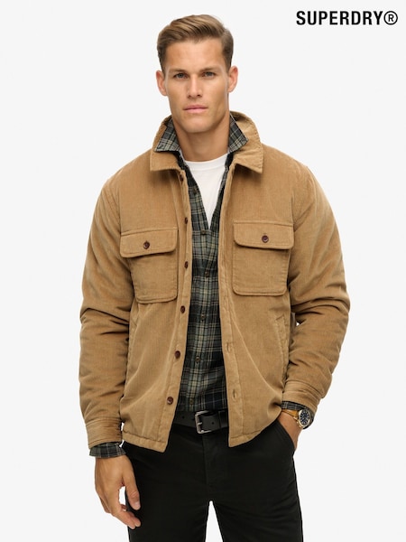 Superdry Sandstone Brown Surplus Co-ord Quilt Overshirt (801509) | R$ 985