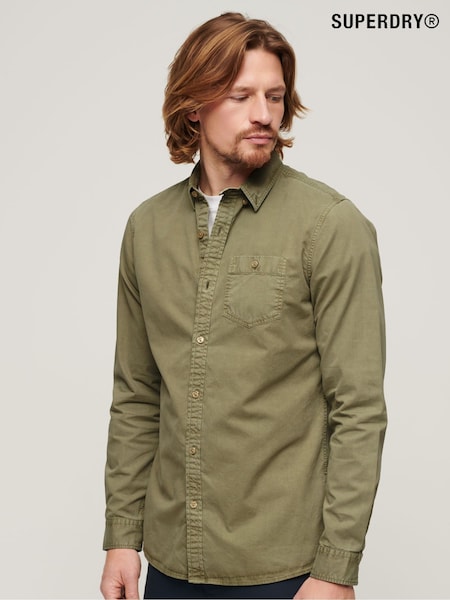 Superdry Light Khaki Green Merchant 100% Cotton Shirt (801513) | €83