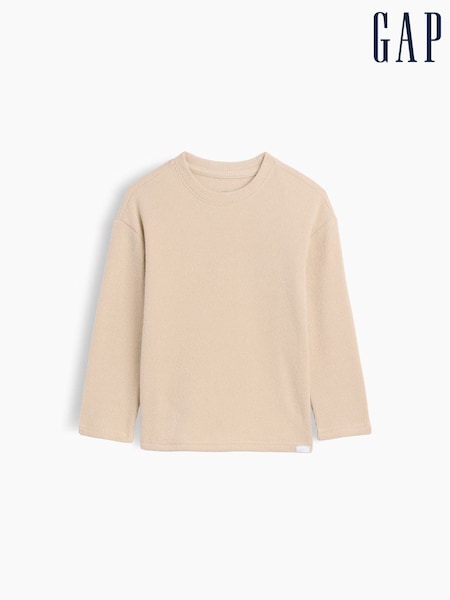 Beige - Gap Cosy Waffle Knit Long Sleeve T-shirt (6mths-5yrs)