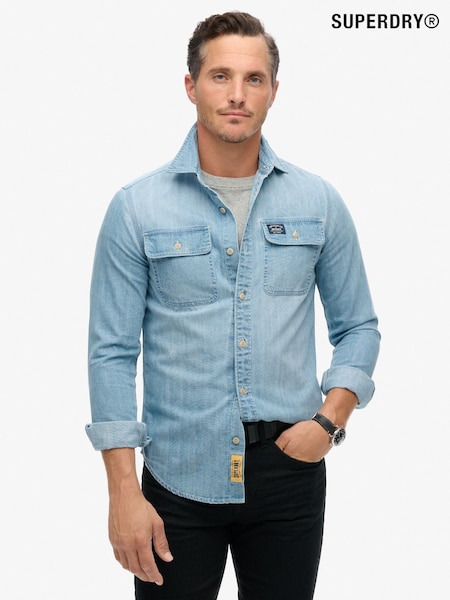 Superdry 100% Cotton Embroidered Workwear Shirt (801689) | ‏38 ر.ع.‏