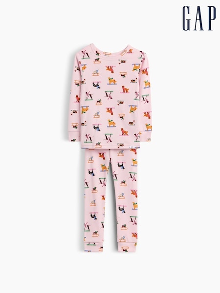 Chiens roses - Ensemble pyjama en coton brossé Gap (6mois-5ans)