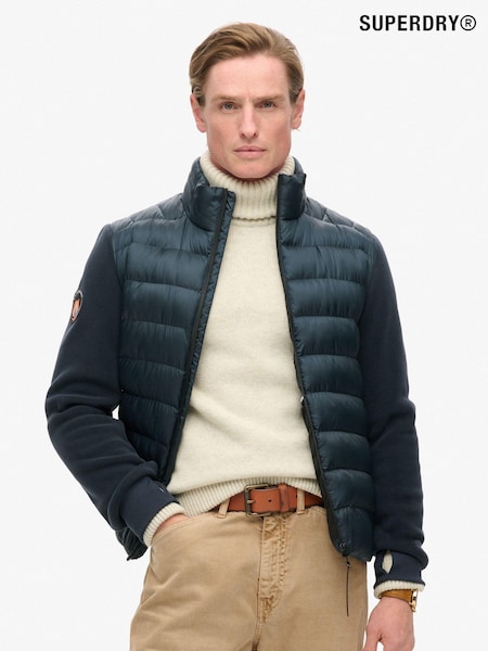Superdry Eclipse Navy Storm Fleece Hybrid Bomber Jacket (801810) | €152
