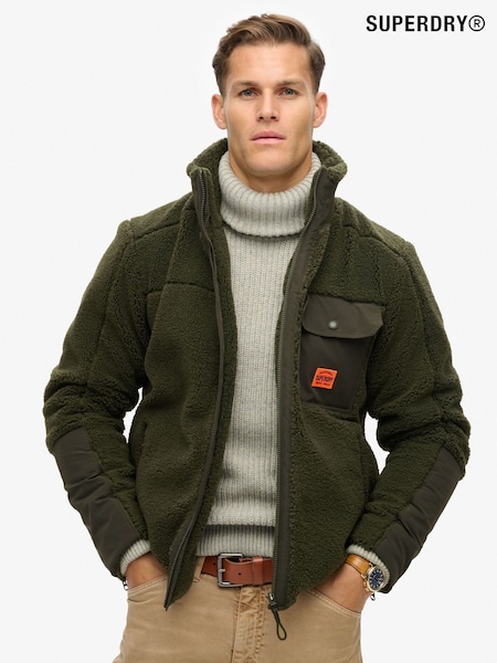Superdry Olive Green Expedition Borg Hybrid Jacket (801944) | R$ 890