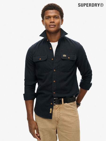 Jet negru - Superdry 100% Cotton Trailsman Flannel Cămăși (801954) | 210 LEI