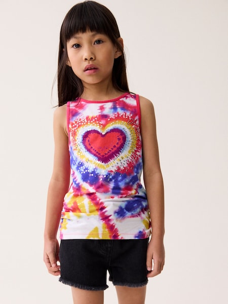 وردي/أزرق - Sequin Tie Dye Heart Vest (3-16yrs) (802168) | ‏15 د.إ.‏ - ‏ 24‏ د.إ.