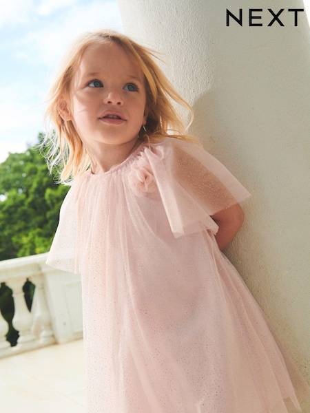 Pale Pink Sparkle Tulle Party Dress (3mths-10yrs) (802360) | €8 - €10
