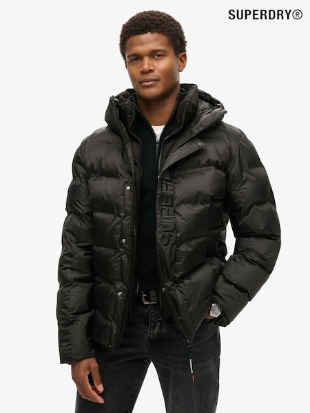 Superdry Black Hooded City Graphic Puffer Jacket (802569) | 7,210 UAH