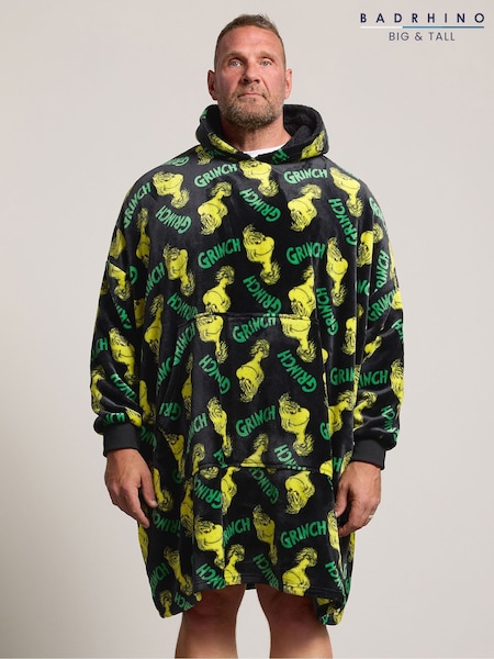 Green - Regular Badrhino Big & Tall Grinch Blanket Hoodie