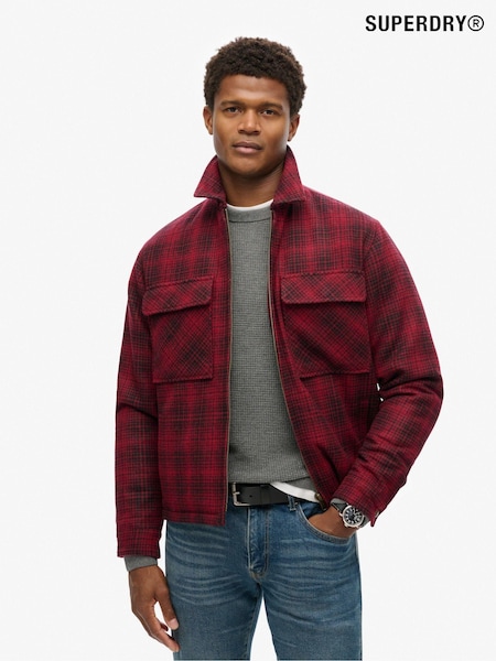 Superdry Surplus Wool Check Zip Thru Jacket (802883) | €158