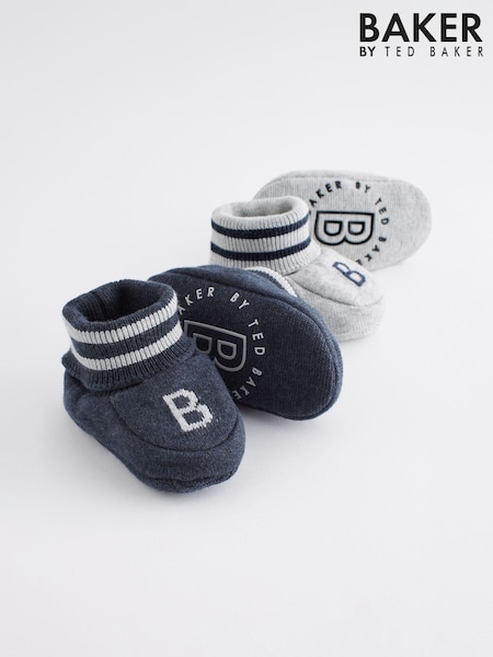 Baker By Ted Baker Baby Boys Knitted Booties Gift Set 2 Pack (802938) | ‏111‏₪