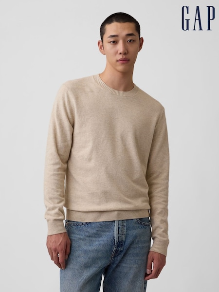 Smėlio spalvos - Regular Gap Cashsoft Crew Jumper