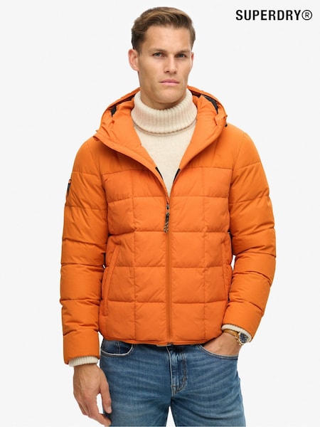 צבע כתום ריבה - Superdry Expedition Hooded Puffer Jacket (803356) | ‏503‏₪