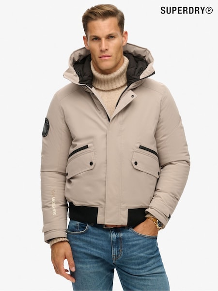 Superdry Deep Beige Slub City Padded Bomber Jacket (803450) | €198