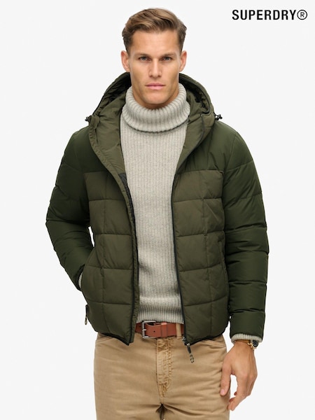 Superdry Olive Green Expedition Hooded Puffer Jacket (803623) | €152